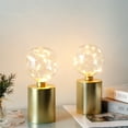 thumbnail image 6 of Set of 2 Gold Table Lamp Battery Powered 8''Tall Cordless Lamp Light Battery Operated Great for Living Room Bedroom Weddings Parties Indoors Outdoors, 6 of 9