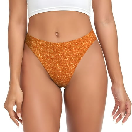 Sigee Orange Glitter for Women s G-String Panty  Low Rise  Soft Lace Perfect for Everyday Wear or Special Occasions-4X-Large