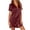 Wine, variant on Busydd Women Dresses Trendy Comfy Satin Button Down Nightgowns Casual Solid Color Short Sleeve Lapel Summer Dress Sleepwear L