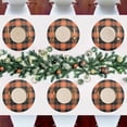 thumbnail image 6 of Orange & Black Buffalo Plaid Round Placemat Set of 4, Non-Slip Heat Resistant & Waterproof Plate Pads for Dinner Table Table Placemats, 15.4 in Home Decor, 6 of 6