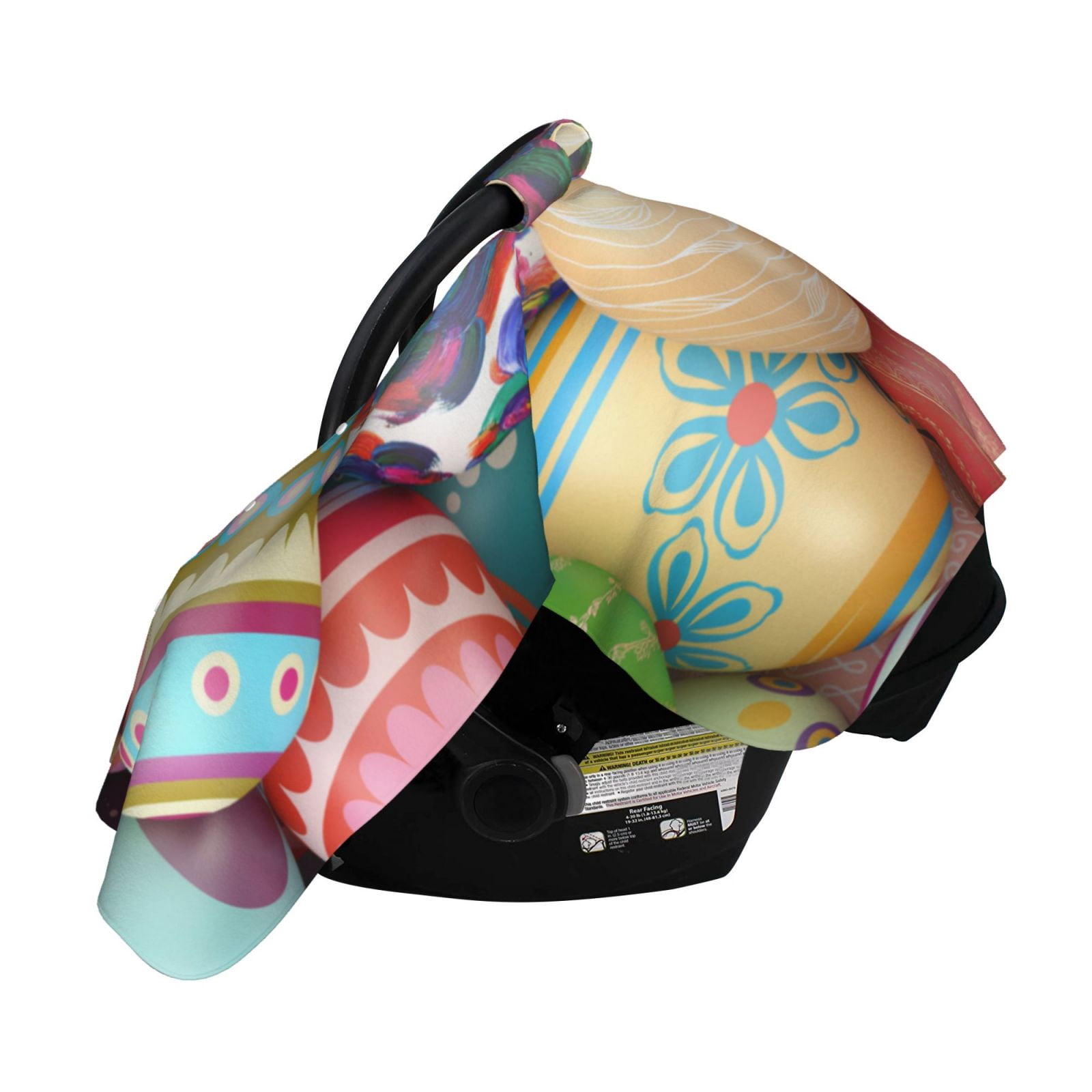 Naloa Easter Eggs Baby Car Seat Cover, Breathable Baby Carrier Cover, Multiuse Baby Carrier Cover & Nursing Breastfeeding Cover