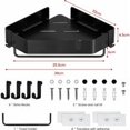 thumbnail image 5 of Etagere de Douche d'angle, Etagere Salle de Bain Sans Percage Lot de 2, Etagere Murale Douche Etagere Douche Adhesive mit 4 Crochets, Etagère Rangement Support Douche,Noir Noir, 5 of 5
