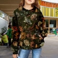 thumbnail image 2 of Mercatoo Kids Girls Sweatshirt Warm Long Sleeve Graphic Loose Pullover Jacket Hooded Casual Top with 𝗞angaroo Pocket, 2 of 7