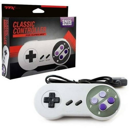 TTX Tech Wired Classic Style Controller For SNES Super Nintendo Entertainment System, Gray