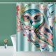 thumbnail image 3 of Fabric Shower Curtain Liner Colorful Owl Shower Curtain with 12 Hooks for Home Hotel Shower Curtain Waterproof (72" X 72"), 3 of 5