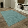 Mainstays Traditional Dylan Solid Olefin Teal Blue Indoor Accent Rug, 2