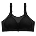 thumbnail image 2 of TrendVibe365 Comfortable Bra Womens Mesh Wirefree Push up Bralettes Padded Adjustable Strap Corset Full Coverage Crop Cami Top Comfy Underwear Black S, 2 of 4