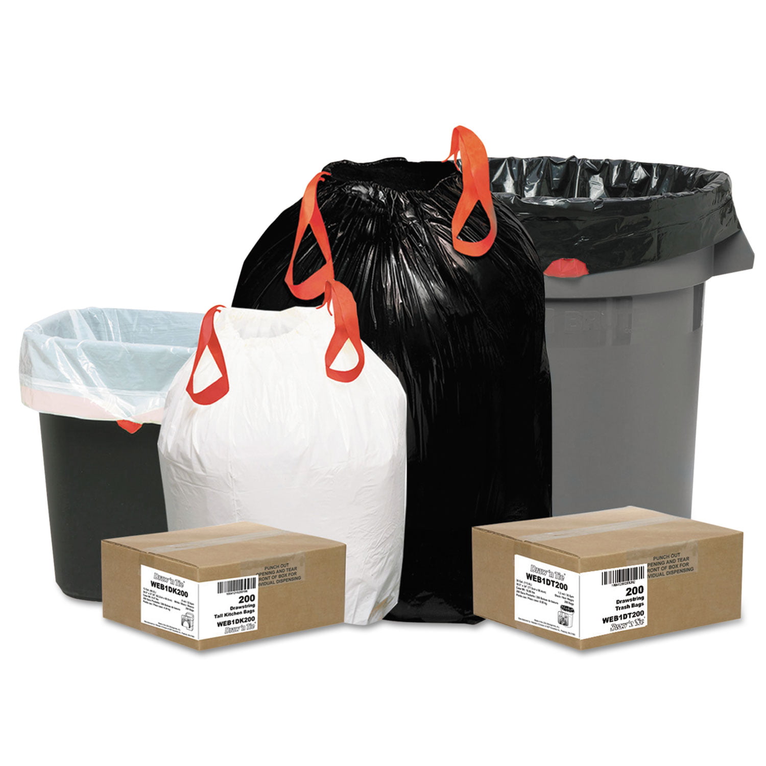 WEBSTER INDUSTRIESHandi 30 Gallons Resin Trash Bags - 60 Count