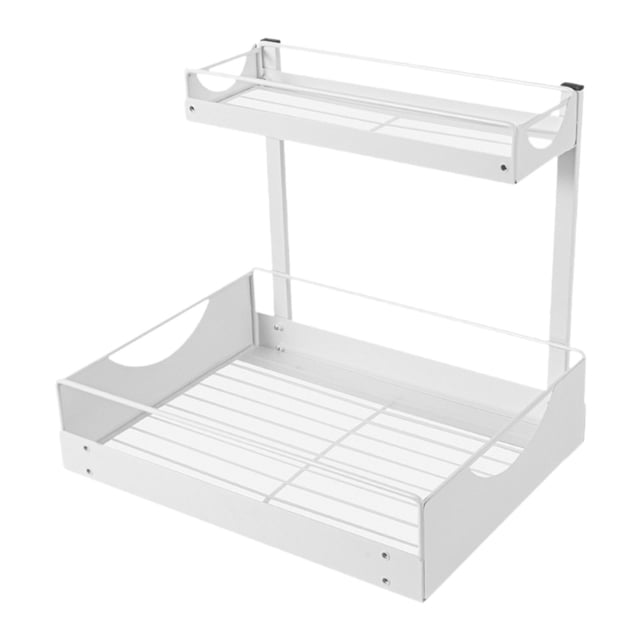 Estante de exhibición para condimentos, estante extraíble para condimentos, soporte de almacenamiento de 2 niveles, para armario de encimera de cocina Grande