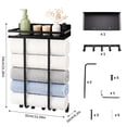 thumbnail image 2 of Yucurem Towel Storage Rack for Bathroom, Wall Mounted Towel Rack with Shelf and 5 Hooks, Metal Towel Holder for Small Bathroom Organizer Decor or RV Camping, 2 of 10
