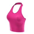 thumbnail image 3 of FashionMille Women's Regular Fit Sleeveless Ribbed Halter Crop Top, 3 of 5