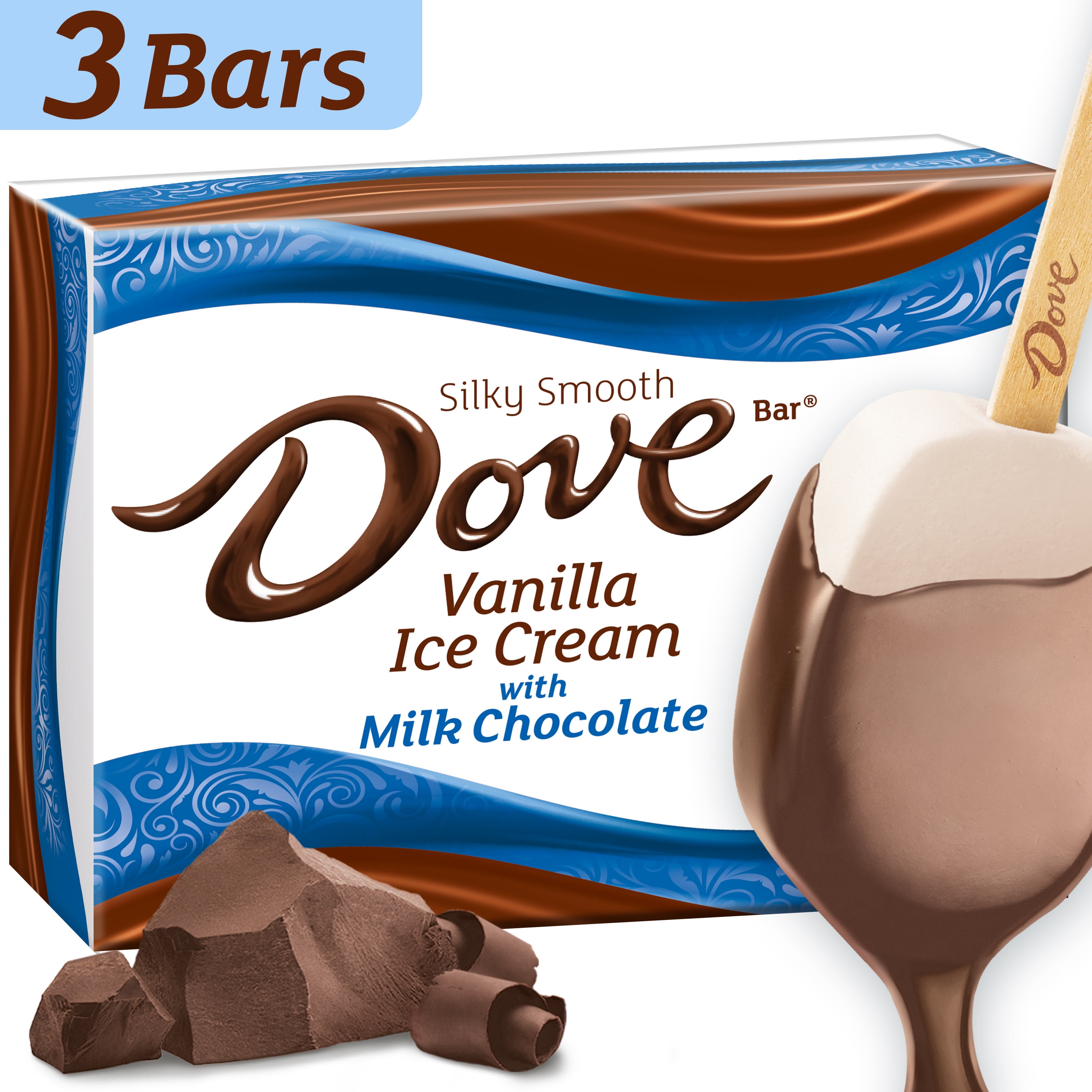 DOVEBAR Vanilla Ice Cream With Milk Chocolate Bar 3-ct