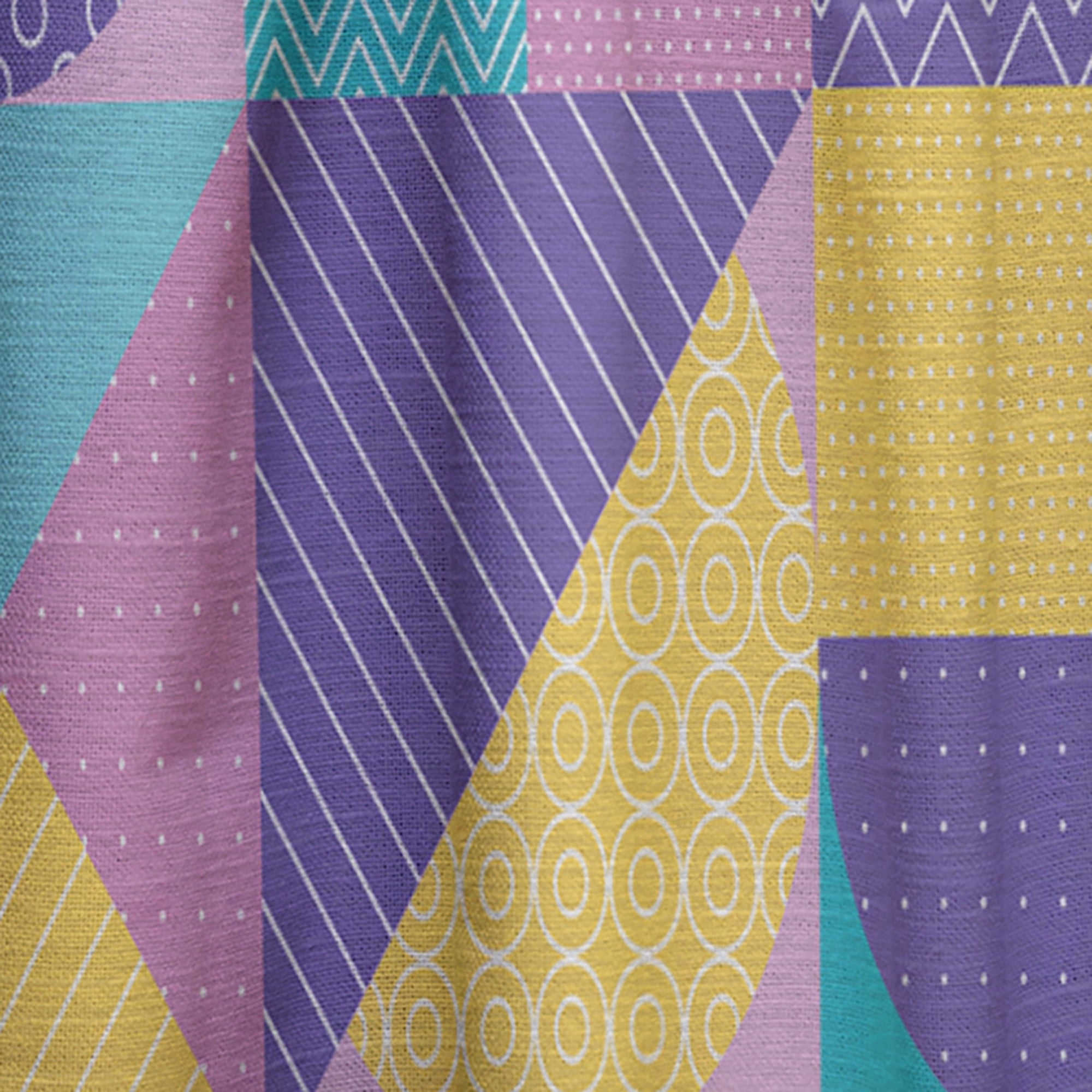 Designart 'Retro Geometrical Pastel Abstract I' Mid-Century Modern Curtain Panel