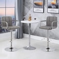 thumbnail image 2 of Duhome Elegant Lifestyle Bar Stool with Back Set of 2, Faux Leather Bar Stools with Arms Modern Adjustable Bar Chairs Gray, 2 of 7