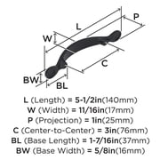 Amerock Cabinet Pull 3 in. Oil-Rubbed Bronze 1 pk
