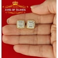 thumbnail image 2 of King of Bling's 0.55ct Diamond 925 Sterling Silver Hip Hop Yellow Stud Earring For Men / Women, 2 of 11