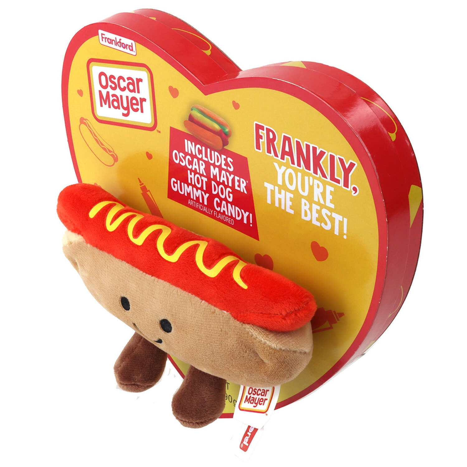 Oscar Mayer Hot Dog Heart Box with Gummy Candy Plush Toy - Walmart.com