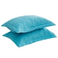 thumbnail image 6 of Set of 2 Pillow Shams King Size Floral Quilted - Perfect for Bedding Decor (Blue), 6 of 6