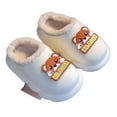 thumbnail image 3 of GJSYRH Girls Plush Slipper Warm Winter Slippers Soft Comfortable Indoor Outdoor Lined Cartoon Design Lightweight Toddler Kids Footwear White 9-9.5 Years, 3 of 7