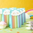 thumbnail image 4 of 24 Pack of Rainbow Goodie Bags with Stickers for Birthday Supplies, Rainbow Party Favors, Treats, Candies, Baby Shower Decorations (Turquoise, 6.5 x 4 x 3 Inches), 4 of 10