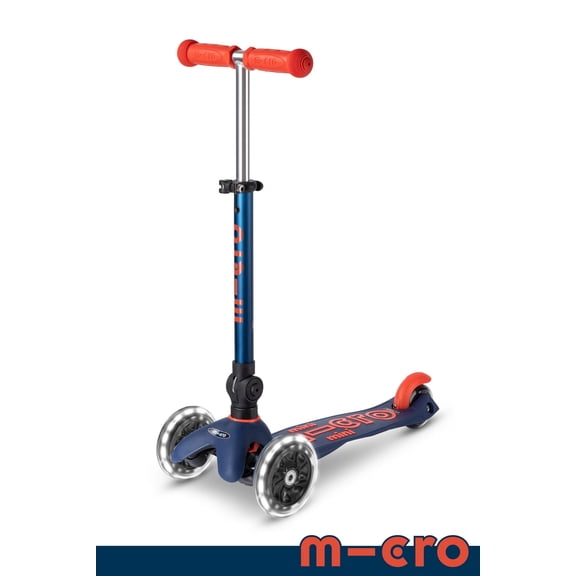 Micro Kickboard Micro Mini Foldable LED Scooter (2-5 Years) - Navy Blue