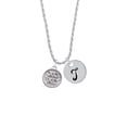 thumbnail image 2 of Delight Jewelry Silvertone XOXO - Round Seal Silvertone Script Initial Disc - T - Charm Necklace, 20"+3", 2 of 4