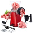 thumbnail image 1 of Molinillo manual de carne con cuchillas de acero inoxidable resistente y potente base de succion para uso domestico rapido y sin esfuerzo para todas las carnes, color rojo, 1 of 5
