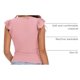thumbnail image 4 of Remera PRETTYGARDEN Mujer Cuello en V Volados Sin Mangas Rosa Talle S, 4 of 9