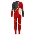 thumbnail image 3 of DPOIS Kids Girls Gymnastics Leotard Long Sleeve Full Body Unitard Bodysuit Red 16, 3 of 7