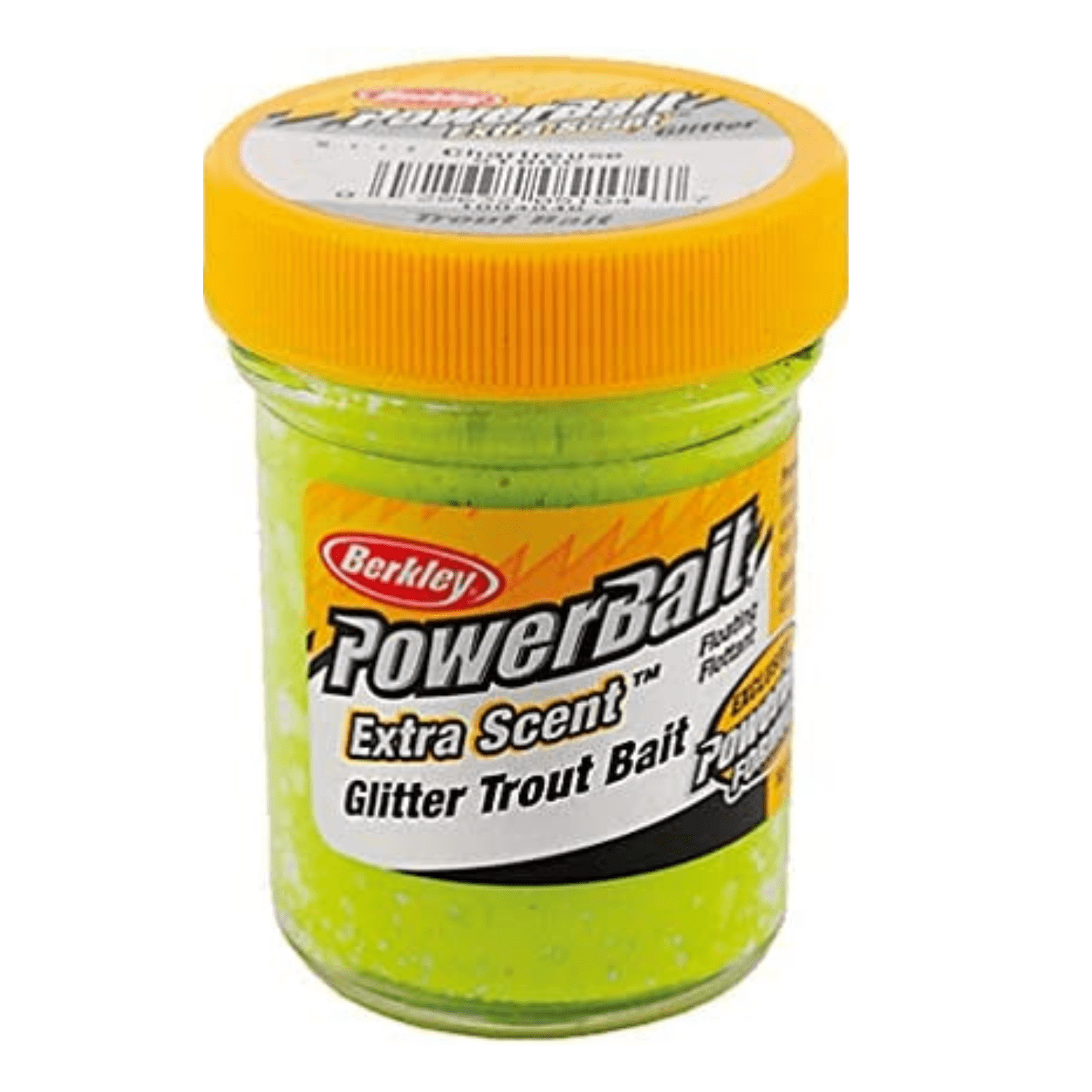 PowerBait Natural Glitter Trout Dough Fishing Bait Green, 1.80 oz Moldable & Easy to Use Infused