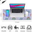 thumbnail image 5 of Long Mouse Pads for Desk,Purple Background Dinosaur Pattern Desk Mats on Top Of Desks, Desk Mouse Pad Extra Large with 3mm Non-Slip Base and Stitched Edge for Gaming,Office,Work,Home 31.5"x11.8", 5 of 6