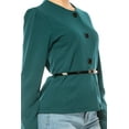 thumbnail image 7 of Women's Collarless Button Down Jacket with Belt Accent, 7 of 7