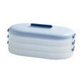 thumbnail image 2 of Contenedor apilable de 3 niveles para congelar alimentos, ideal para dumplings y cereales. azul, 2 of 9