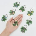 thumbnail image 3 of 1set Flower Leaf Alloy Enamel & Glass Keychain with Iron Findings for Car Key bag Decoration Mixed color 7.3cm 2 style 4pcs/style 8pcs/set, 3 of 7