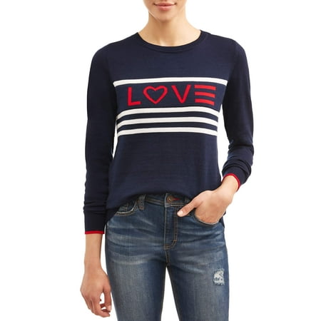 EV1 from Ellen DeGeneres Love Flag Crew Neck Sweater Women's