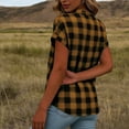 thumbnail image 3 of Chiccall Womens Plus Size Tops Fashion Casual Plaid Cotton Linen Shirts V Neck Buttons Short Sleeve Tunic Blouse Summer Tops for Women 2026, 3 of 7