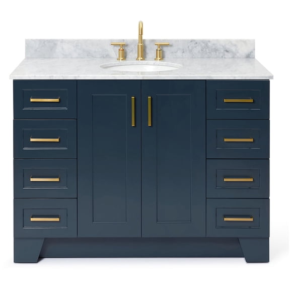 Ariel Q049SCW2OVOMNB Taylor 49" Free Standing Single Oval Basin Vanity Set - Blue