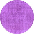 thumbnail image 1 of Ahgly Company Machine Washable Indoor Round Oriental Purple Industrial Area Rugs, 3' Round, 1 of 4