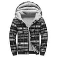 thumbnail image 2 of Casual Mens Jacket Plaid Long Sleeved Checkered Hooded Drawstring Pocket Zipper with Thick Fall And Winter Coats 2025, 2 of 3