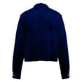 thumbnail image 6 of XPMWRP Women's Long Sleeve V-Neck Top Velvet Ruffle Collar Detail Blouse Trendy Basic Tees Casual Office Work T-Shirt Dark Blue S, 6 of 8