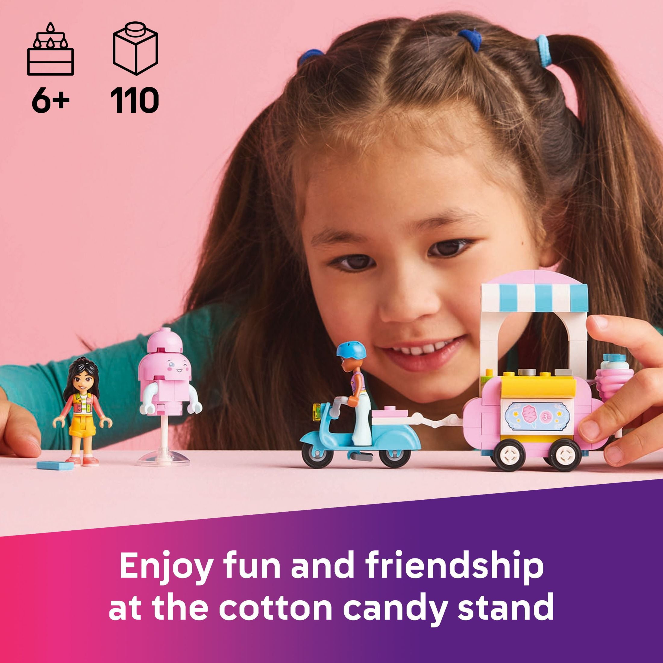 LEGO Friends Cotton Candy Stand and Scooter Building Toy  Pretend Play Set for Kids, Girls & Boys, A(图4)