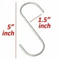 thumbnail image 3 of Wideskall 5" inch Metal S Shaped Type Utility Hooks Hanging Hooks Chrome Pack of 18, 3 of 3