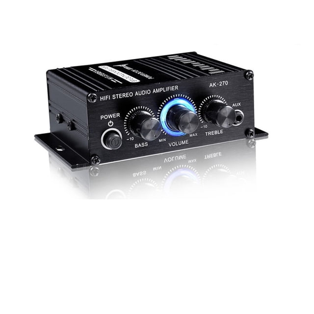 AK270 400W 12V Hifi Power Amplifier Stereo Home Car BASS Amp Music Player Car Speaker Class D Car Home Sound Power Amp AUX ,High Sound