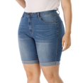 thumbnail image 4 of Pantalones cortos de mezclilla Gocolloa, bermudas elásticas de cintura alta, 22 W, para mujer, 4 of 6