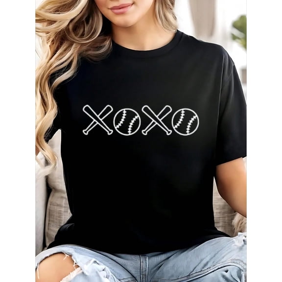 Baseball Shirts Women Baseball Mom T-Shirts Letter Print Graphic Tee Tops Graphic Tshirts For Women Round Neck Loose Casual Tees