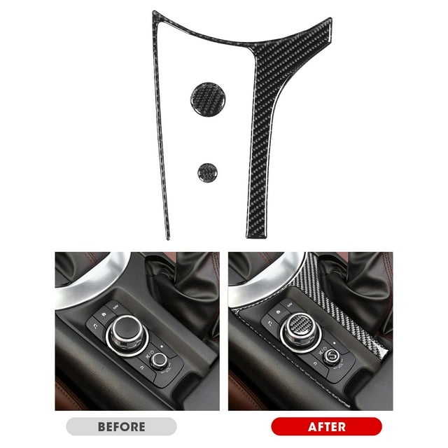 3pcs Carbon Fiber Interior Multimedia Box Frame Button Cover Fit for MX5 ND Roadster ND 20162020