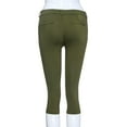 thumbnail image 6 of Ladies Button Zipper Capris, Women Dressy Casual Pants Women Solid Trendy Below Knee Capri Lounge Calf-Length Trousers, 6 of 7
