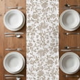 thumbnail image 5 of Khaki Flower Short Table Runner 48 Inches Long,Vintage Farmhouse Boho Leaf Spring Plant Cotton Linen Table Runners Dresser Scarves,Fabric Tabletop Scarf Furniture Cover for Home Dinner Party 13"x48", 5 of 9