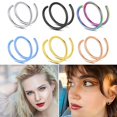 thumbnail image 4 of Lutiore Nose Steel Double Nose Hoop Silver Color Nose Hoop Jewelry Nostril Piercing Set For Woman Z3B1, 4 of 8