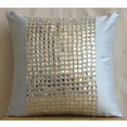 thumbnail image 2 of Euro Pillow Covers, Light Blue Euro Sham Covers 26x26 inch (65x65 cm), Silk European Pillow Shams, Striped, Checkered, Crystals, Modern Euro Size Pillow Covers - Bling, 2 of 5